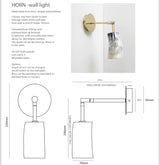 Horn & Brass Wall Light