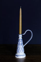 English Delftware Candlesticks - Emily Mitchell
