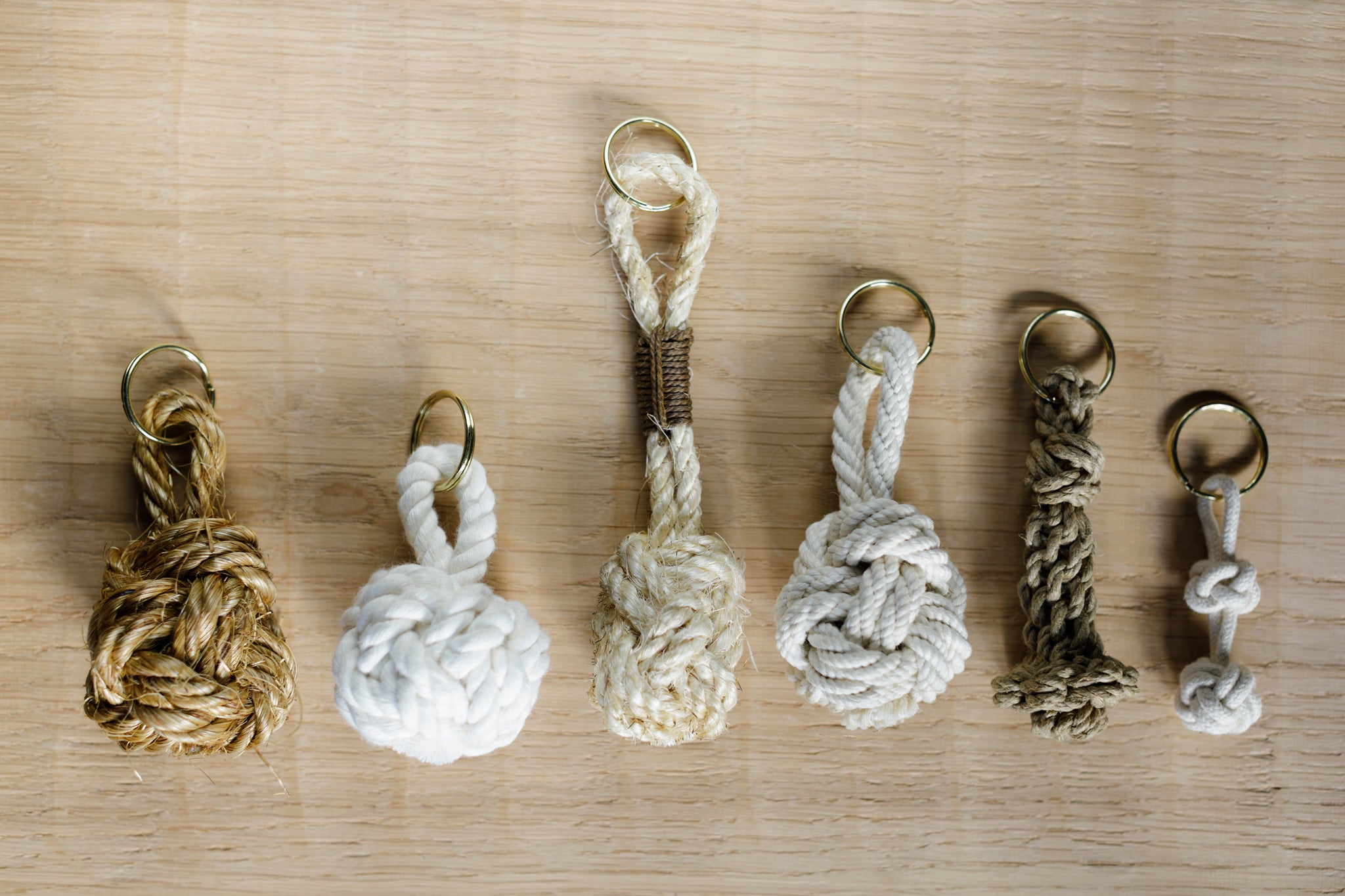 Knotted Rope Key Rings Rope Knot Light Pulls or Keyrings – The Merchant's Table