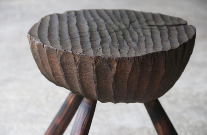 Textured Oak Stool / Table - Alex Walshaw
