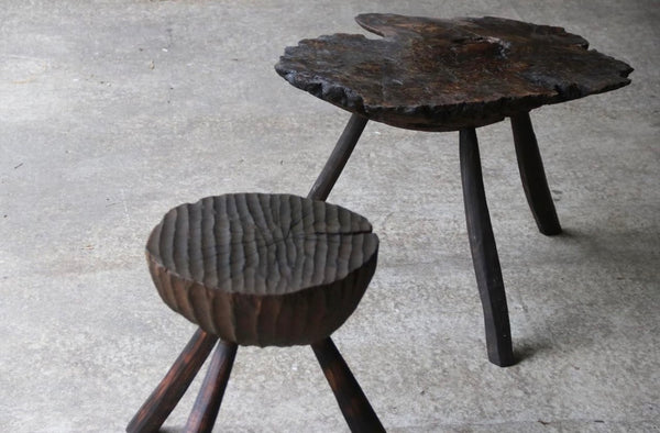 Textured Oak Stool / Table - Alex Walshaw
