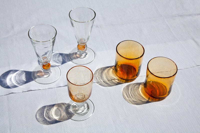Hand-Blown Gold Topaz Baluster Wine Glass - Emsie Sharp